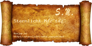 Sternlicht Máté névjegykártya